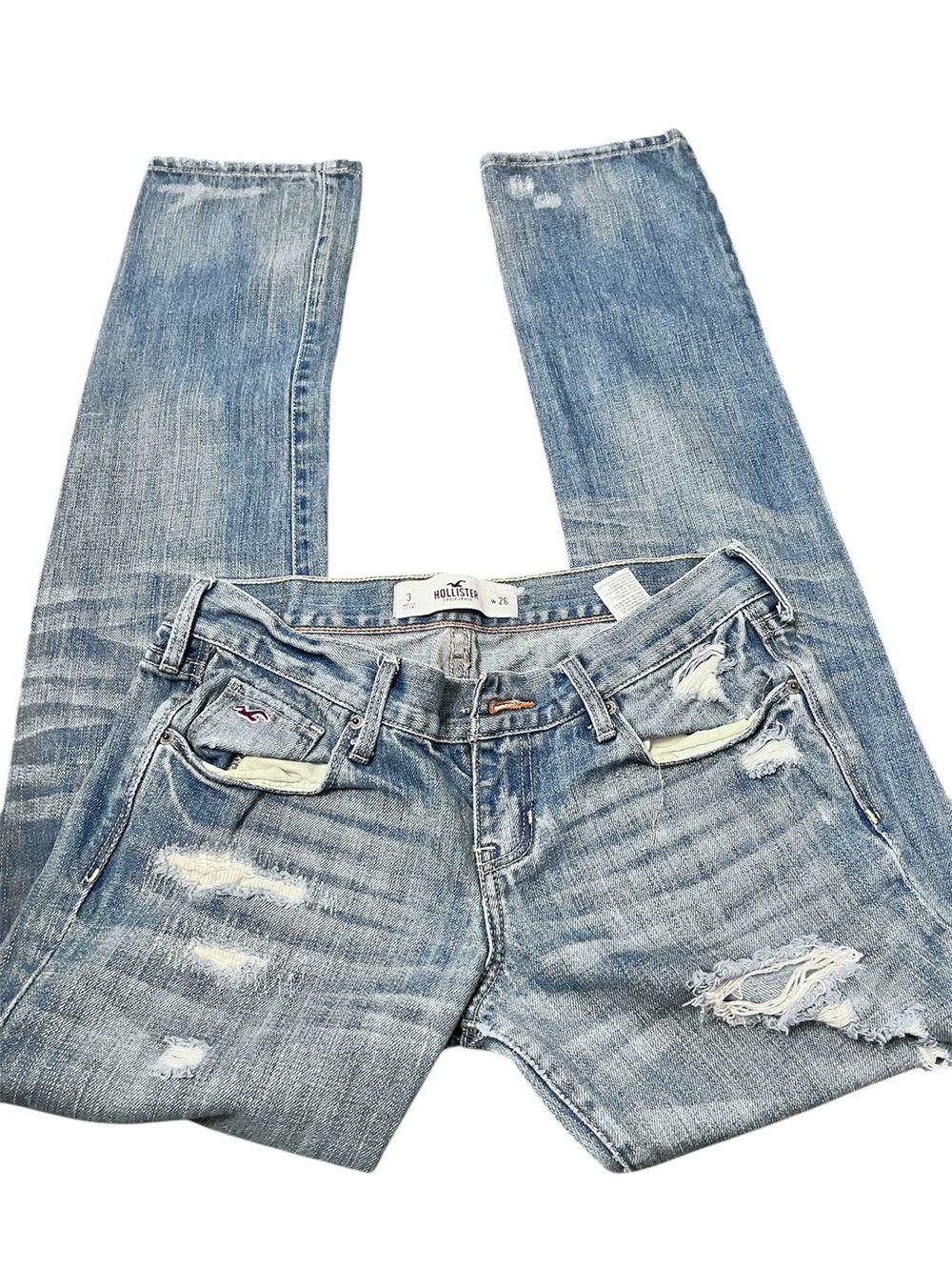 Hollister Light Blue Distressed Skinny Jeans